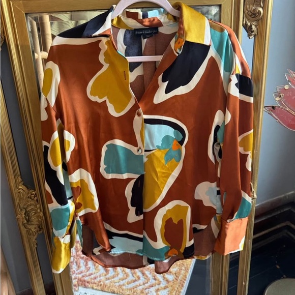 House of Harlow 1960 Tops - House of Harlow 1960 Multicolor Abstract Blouse